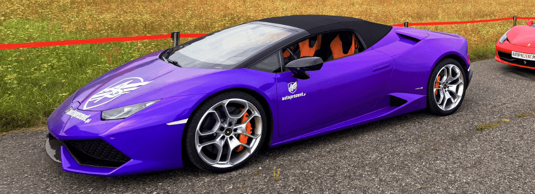 Fioletowe Lamborghini Huracan