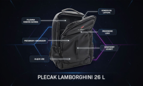 Plecak Lamborghini o pojemności 26l
