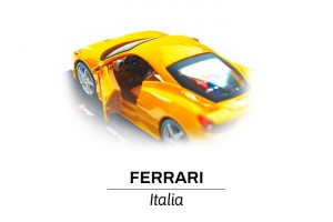 Ferrari 458 Italia modelik 1:24 bok