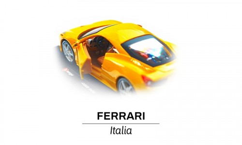 Ferrari 458 Italia modelik 1:24 bok
