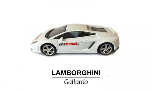 Białe Lamborghini Gallardo bok