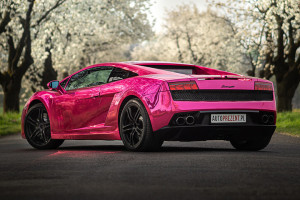 Lamborghini Gallardo tył samochodu w różu