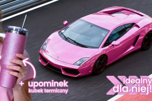 Różowe Lamborghini Gallardo na torze