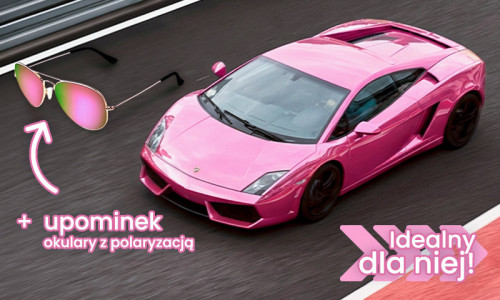 Różowe Lamborghini Gallardo na torze idealne na prezent dla kobiety